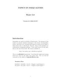 Topics in inequalities