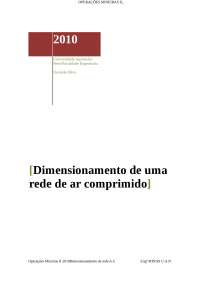 Dimensionamento de uma rede Ar Comprimido