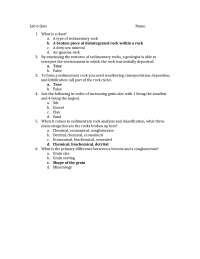 Lab 6 Quiz - Elements of Geology | GEOS 2104 - Docsity