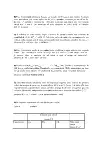 Lista de Exercicios -Cinética Qumica