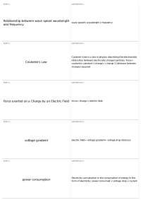 Physics of Electricity: Wave Speed, Coulomb's Law, and Ohm's Law