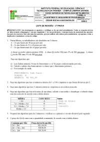 Questões de Lógica de Programação em C