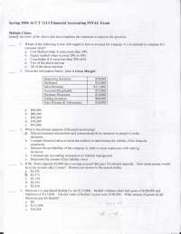 Final Exam with Answer Key - Fundamental Financial Accounting | ACCT ...