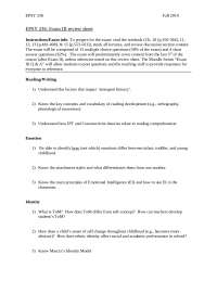 EPSY 236 Fall 2010 Exam III Review: Emotional Development, Identity, Motivation (80 charac