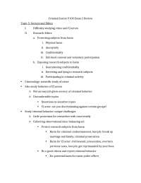 Exam 2 Review - Introduction to Criminal Justice | CJUS - Docsity