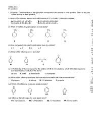 Exam 1 Questions - Organic Chemistry II | CHEM 2312 - Docsity