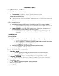 Notes on Communications - Introduction to Communication | COM 1000 ...