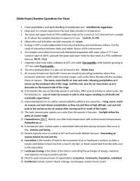 Review Questions for Final Exam - Ecology | BIOL 2800