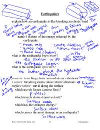 Study Material of earthquakes - Elements of Geology | GEOS 2104 - Docsity