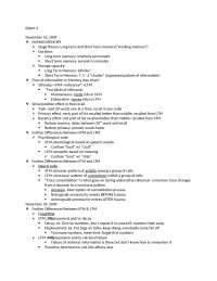 Notes on General Psychology I - Exam 3 | PSYC 1100 - Docsity