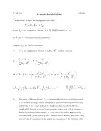 Examples with Answers - Methods of Applied Statistics | STAT 420 - Docsity
