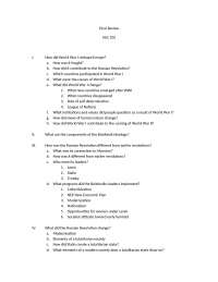 Final Exam Review Questions - History Civilizations II | HIST 102 - Docsity