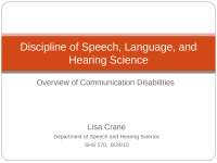 Communication Disabilities: Understanding Speech, Language, and Hearing Disorders - Prof. 