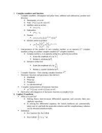 Final Exam Study Guide: Complex Number and Function - System Dynamics ...