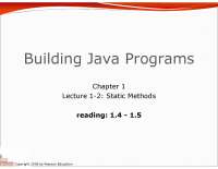 Static Methods - Building Java Programs | CSE 142