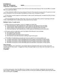 Quiz 4 Review Questions - Intermediate Microeconomics | ECON 3600