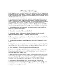Study Guide of Film History & Analysis for Final Exam | CP 101