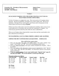 First Midterm Exam - Principles of Macroeconomics - Fall 2009 | ECON ...