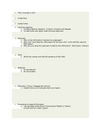 Direct - Indirect Teach Lesson Plan Setup - Lecture Notes | CI 4332