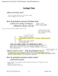 Geologic Time - Elements of Geology - Lecture Notes | GEOS 2104 - Docsity