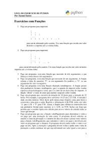 Lista de Exercícios de Funções (Programação)