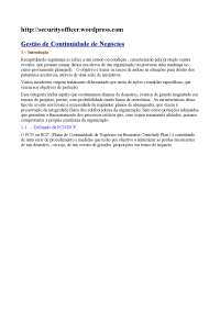 gerencia de continuidade dos negocios
