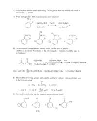 6 Questions on Organic Chemistry II | CHEM 234 - Docsity