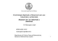 Enzimologia Applicata e Biosensori per uso industriale e ambientale - Biosensori per uso industriale e ambientale