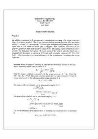 Homework 6 Solutions - Automotive Engineering | ME 4544