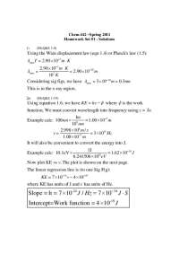 Solutions for Problem Set 1 | Physical Chemistry I | CHEM 442