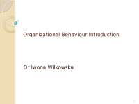 Organizational Behaviour: Understanding Individuals and Groups in Business Settings