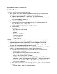 Study Guide of African American Literature for Exam 1 | ENGL 3230