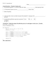 Exam Review | Computer Science I | CS 155
