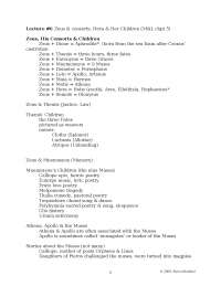 Lecture on Zeus, and Consort, Hera and her Children - Greek Mythology | CLST 350