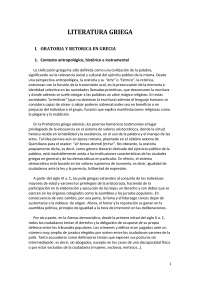 Literatura griega. Oratoria e Historiografia