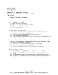 Midterm Exam MCQs with Answers for Macroeconomic Theory | ECO 320L
