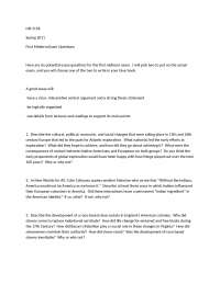 First Midterm Exam Questions - The United States, 1482-1865 | HIS 315K
