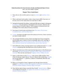 Study Questions for Test #2: Social Dance Forms - Prof. Janet Robertson