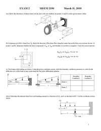 Exam 2 with Solution for Mechanics of Materials | C E 215 | Exams ...
