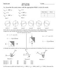 Mechanics of Materials - Final Examination | C E 215 - Docsity