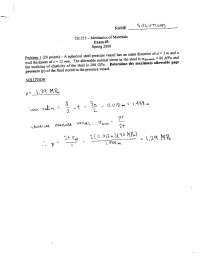 Mechanics of Materials - Problem with Solution - Examination 3 | C E ...