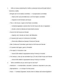 The Legislative and Executive Processes: From Proposal to Law and Presidential Powers