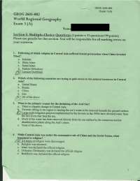Exam 3 with Answer Key - World Regional Geography | GEOG 2603 | Exams ...