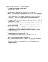 Atmospheric Circulation and Pressure Distributions - Notes | ESCI 1010