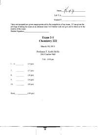 Past Exam 2 with Solutions - Elementary Organic Chemistry II | Chem 222 ...