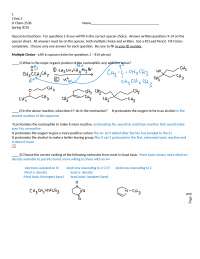 Organic Chemistry - Test 3 with Solution - Spring 2010 | CHEM 2536 ...