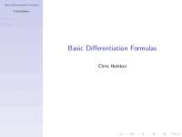 Differentiation Formulas: Derivatives of Constants, Functions, and Trig - Prof. Christophe