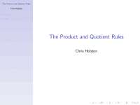 The Product and Quotient Rules for Differentiation - Prof. Christopher Holston