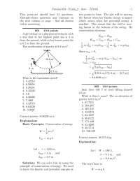 Exam 2 Practice Questions - Mechanics | PHY 301 - Docsity