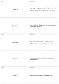 Chemical Tests for Identifying Sugars, Starches, and Proteins: Reagents Used